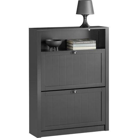 Zapatero Estrecho Organizador para Zapatos con 2 Puertas Abatibles 80 x 24 x 110 cm FSR87-SCH SoBuy ES