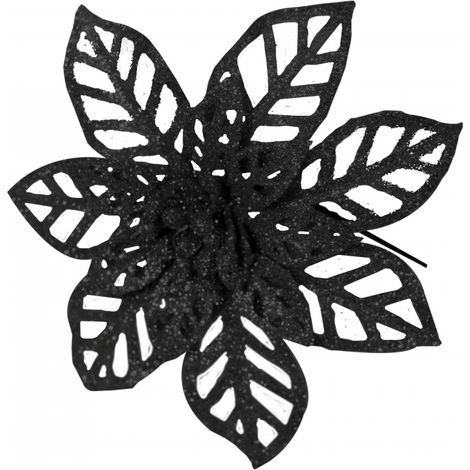 PICK GLITTER STELLA DI NATALE NERO 16 CM