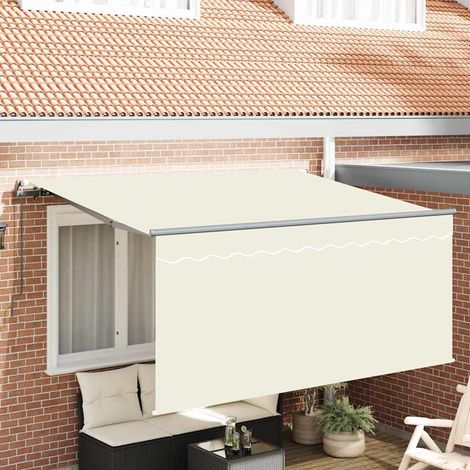 Toldo Retráctil Manual Crema 300 x 200 cm Poliéster y Aluminio vidaXL (1/5)