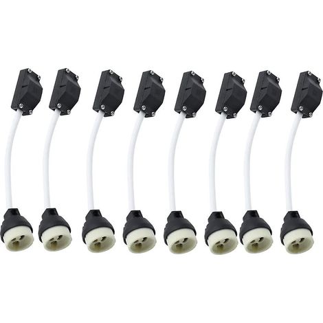 8 pièces douilles en céramique Gu10 avec connecteur de câble 2A 250v support de lampe Gu10 adaptateur de Base de douille avec câble isolé (1/5)