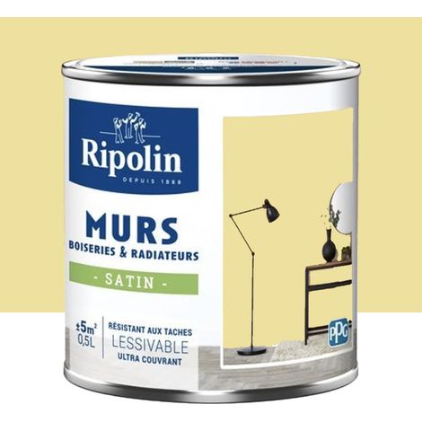 Peinture Murs, Boiseries, Radiateurs RIPOLIN Satin Jaune sinding 0,5 L (1/3)