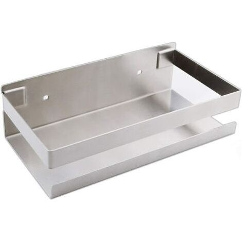 Wandregal fürs Badezimmer, 20-40 cm, modern, matt schwarz, für Badezimmer, Küche, Dusche, gebürstete Oberfläche (20x10,5x6cm) (1/5)
