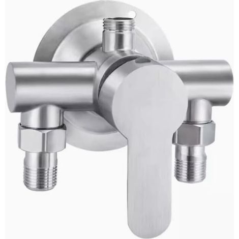 Vtizikl Interrupteur de robinet de douche en acier inoxydable G1/2 Filetage 304 Mélangeur d'eau chaude et froide Poignée en métal murale