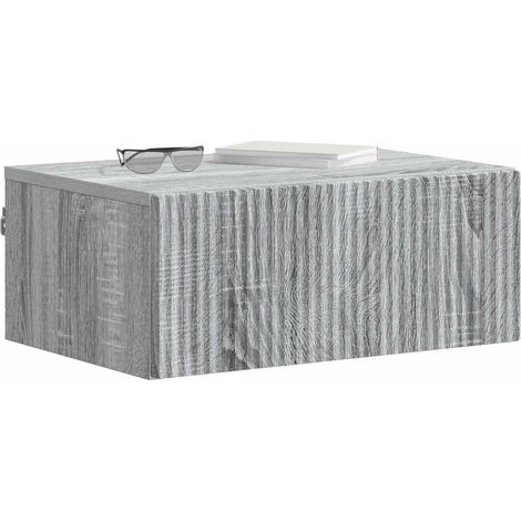 Maison Exclusive - Mobiletto da notte a muro 2 pcs Grigio Sonoma 49 x 34,5 x 20 cm