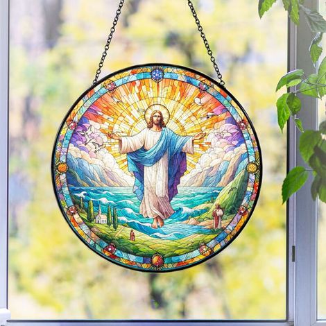 Décoration fenêtre vitrail – Attrape-soleil suspendu, Diamètre : 9 cm (1/4)