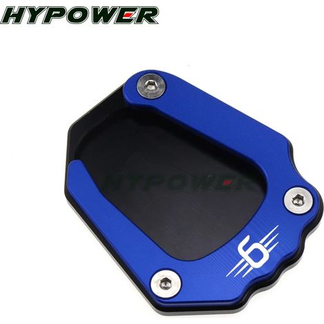 (Logo bleu-6) Compatible avec BMW K1600B K1600GT K1600GTL K1600 B GT GTL 2017 2018 2019. Béquille latérale CNC, extension et plaque de support. Maxpower (1/4)