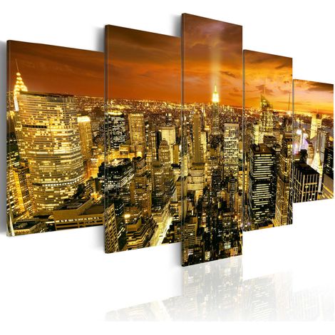 Quadro - New York: ambra - 100x50 (1/4)