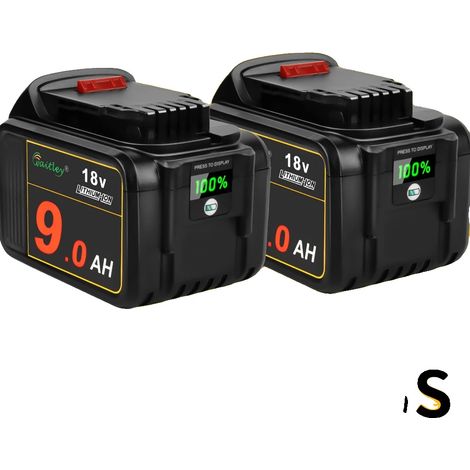 Batterie d'outil électrique, capacité de 9Ah, compatible avec les outils 18V et 20V, 2 PCS 9Ah batterie (1/2)