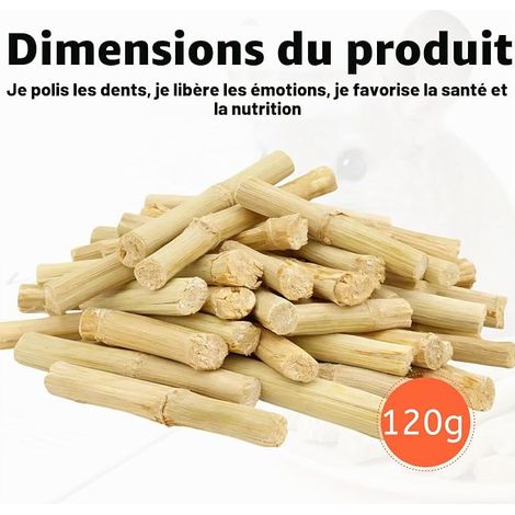 Rabbit Bamboo Stick, Pet Teething Stick, Bamboo Stick for Rabbit, Hamster Guinea Pig Chinchilla (1/4)