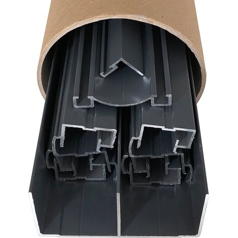 Kit de quincaillerie Styldoor en aluminium pour placard coulissant avec freins H2.5m x L3m, 3 vantaux, finition Gris ardoise HOMEWELL