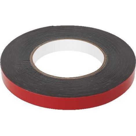 Ruban Adhesif Double Face En Mousse - 15 mm x 10 m - Epaisseur 1 mm - Noir - Pour Fixation Et Amortissement