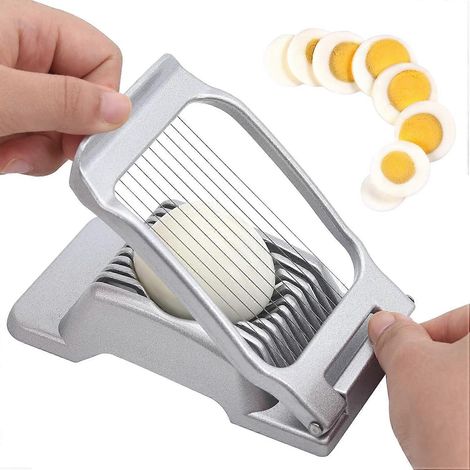 Coupe-œufs, Coupe-œufs pour œufs durs, Coupe-œufs robuste en aluminium, Coupe-fraises multifonction (1/4)