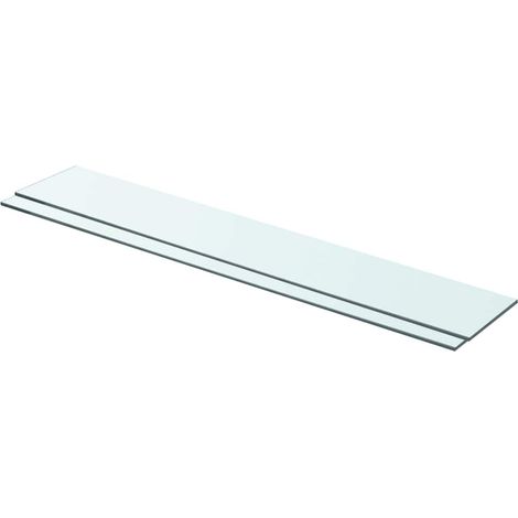 2 pcs Panneaux d'étagère, Tablettes Murale, Meubles de rangement Verre Transparent 80 x 12 cm MAE5425 (1/3)