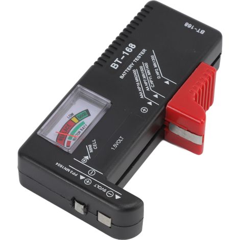 Testeur de piles haute précision, format portable, utilisation facile, gain de temps, compatible avec les piles AA, AAA, DC, 9 V et 1,5 V (piles boutons). (1/5)