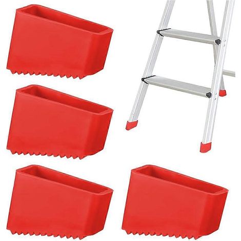 Lot de 4 protections pour pieds d'escabeau, multifonctionnelles et antidérapantes, en caoutchouc. (1/5)