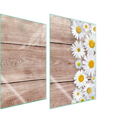 Plaque de protection en verre pour cuisine 2x35x52 bois (1/5)