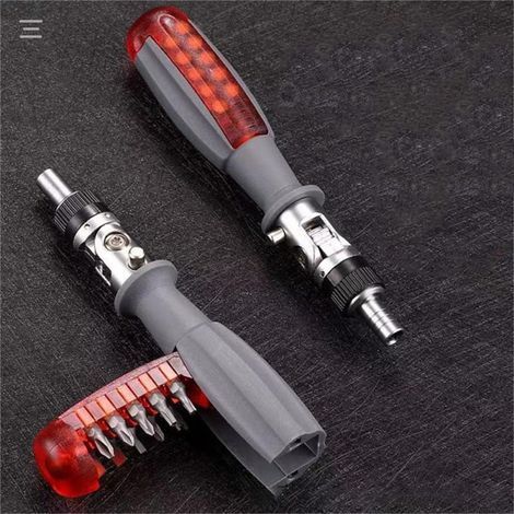 Jeu de tournevis à cliquet multifonctionnel en alliage, forme polygonale, croix et triangle (1/4)