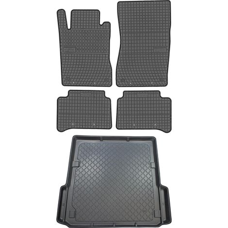 Juego de alfombrillas de goma para coche y maletero para Mercedes Clase E W211 Familiar (2003-10.2009).