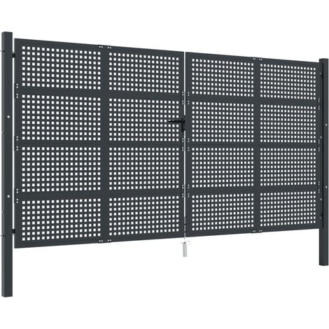 Cancello Giardino Antracite 400x175 cm in Acciaio vidaXL