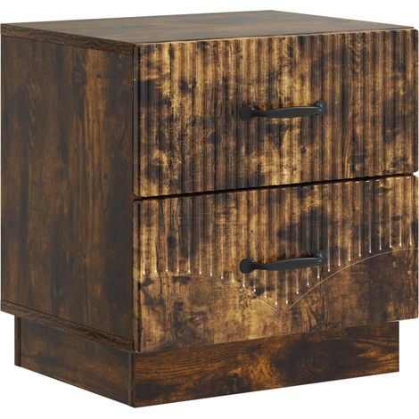 Bedside Cabinet Smoked Oak 43 x 34.5 x 44.5 cm Engineered Wood vidaXL