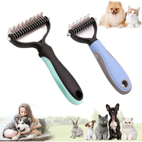 Lot de 2 brosses pour chiens et chats, peigne de toilettage professionnel pour animaux à poils longs (1/5)
