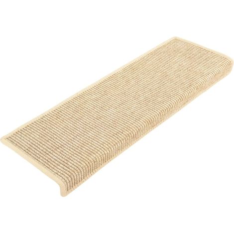 Tapis d'escalier 15 pcs，Marches d'escalier 65 x 21 x 4 cm Beige clair Bord rectangulaire CFW278480 (1/5)