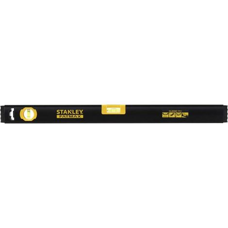 Stanley – Niveau à bulle 60 cm – Corps en aluminium – 3 fioles pour précision 0,5 mm – Poignée bimatière pour confort d'utilisation