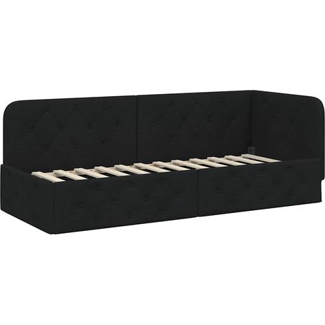 Maison Exclusive - Cornice del letto ad angolo Nero 80 x 200 cm Tessuto