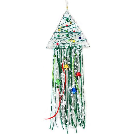 Attrape-rêves carillon éolien triangle sapin de Noël, pendentif créatif, cadeau (1/5)