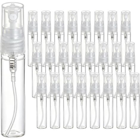 Lot de 25 flacon pulvérisateur, 5ml, Flacon pulvérisateur vide, Mini flacons rechargeables, Convient pour la maison et les voyages, Glas, 1478 mm (1/5)
