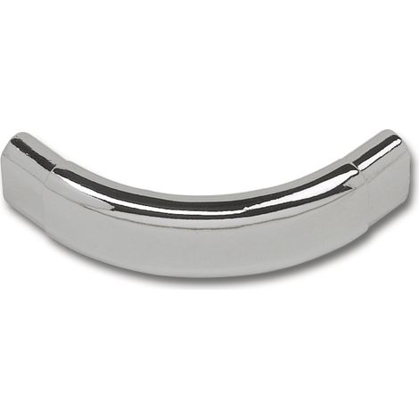 Rohrbogen 90° Spezial Oval Schrankrohr 30 x 15mm, Stahl geschliffen, verchromt (1/2)