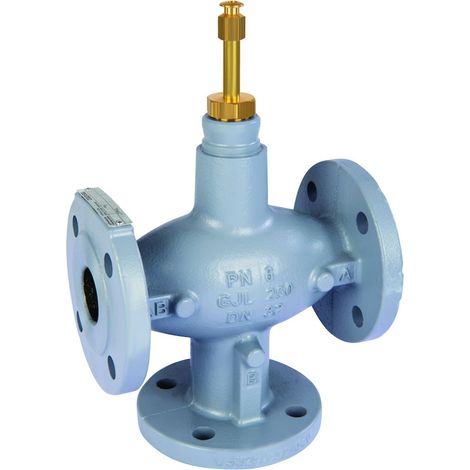 Resideo Valvola a tre vie XF-A ghisa grigia, PN6, flangia DN100, kvs 140, XF100A140