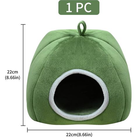 Lit pour cochons d'Inde, maison pour cochons d'Inde, trou de sommeil pour cochons d'Inde, hamster, écureuil, chinchilla, lapin et autres petits animaux, lit chaud pour animaux domestiques (vert) MNS (1/4)