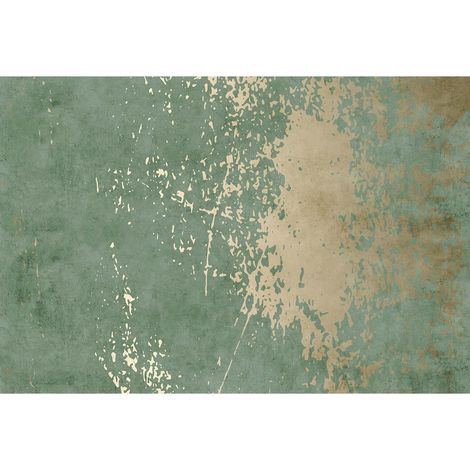 Papier peint panoramique effet mur en béton Tapisserie panoramique idéale pour salon Papier peint panoramique vert et doré tendance (1/2)