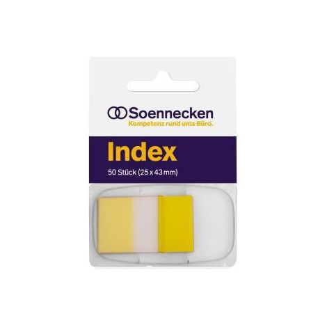 SOENNECKEN Haftstreifen Soennecken Index 43 x 25 mm (B x H) gelb 50 Bl. (1/3)