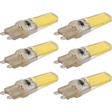 6er-Pack dimmbare G9 COB LED-Lampen, professionelle Ersatz-G9-LED-Lampen für Wand- und Tischlampen, 220 V, weißes Licht (1/5)