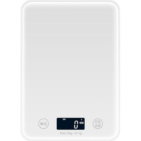 Balance de cuisine numérique - Ultra-mince et haute précision 5000 g/1 g, grand écran LCD, fonction tare, idéale pour la cuisine, la pâtisserie et les accessoires de barbecue