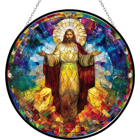 Attrape-soleil vitrail 16 cm – Ornement intérieur prêt à suspendre (1/3)