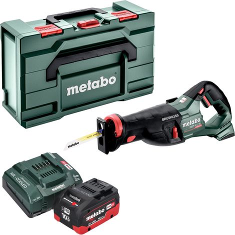 Metabo SSEP 18 LT BL Scie sabre sans fil 18 V 32 mm Brushless + 1x batterie LiHD 10,0 Ah + chargeur + Metabox