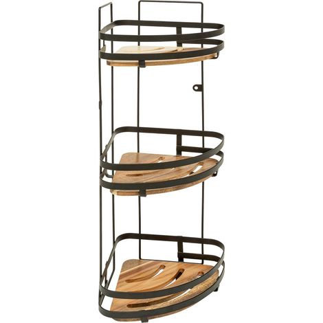 5five Blackacia scaffale da doccia nero naturale 3 livelli