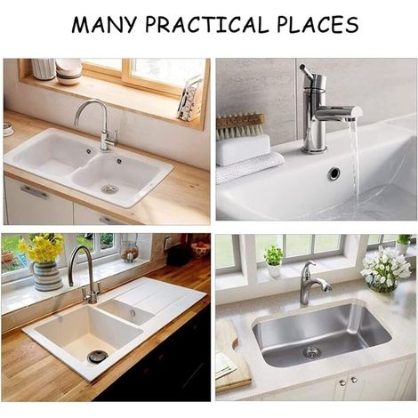 6 Pièces Couvercle de trop-plein pour lavabo, Garniture Évier de Trou Rond,Rond Couvercle du Bouchon de Vidange Insérer dans le Trou, Pour Lavabo,Salle de Bain,Cuisine(Argent) (1/3)
