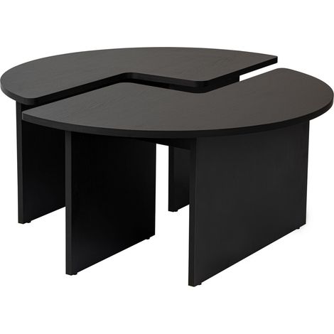 Couchtisch aus Holz "Moira" 90 x 90 x 41 cm - Schwarzes Holz (1/5)