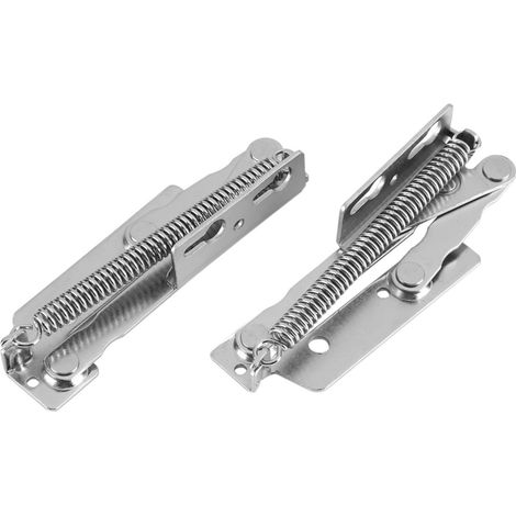 Paire de charnières 80° pour armoire et placard, relevables avec ressort, pour lit escamotable et canapé pliant, fixation meuble robuste, 2 pièces (1/5)