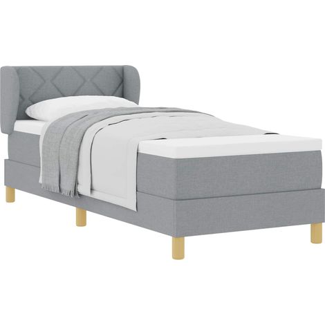 Maison Exclusive - Lit à ressorts avec matelas Gris clair 80 x 200 cm tissu