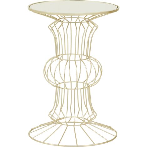 Interiors By Premier Practical Light Gold Finish Frame Table, Compact Side Table For Livingroom, Mirrored Top Small Lounge Table (1/4)