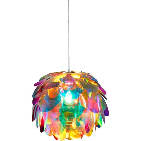 Reality Clover Lampada a Sospensione, Pigna Iridescente, Diametro 40 cm, E27, 0 watts, Trasparente (1/4)