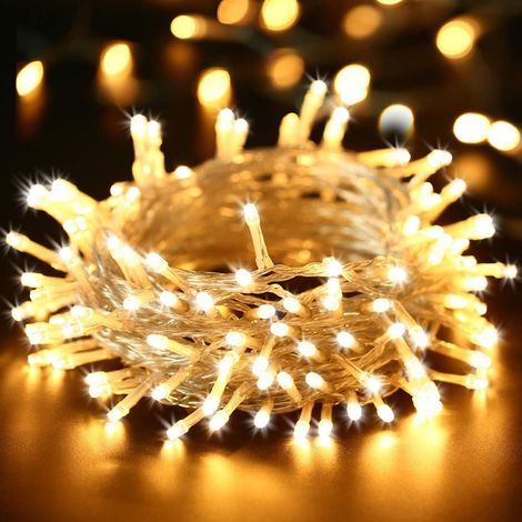 10M 100 LED String Lights Indoor and Outdoor Christmas Lights 8 Modes Waterproof Fairy Lights Transparent Cable for Home Decoration Party Christmas Tree Wedding, Warm White NPTERBL (1/5)