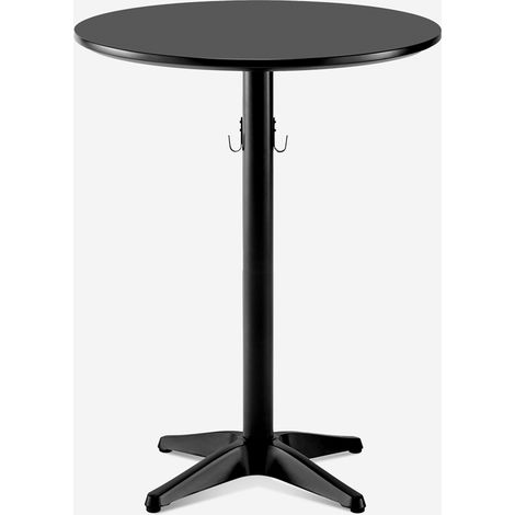 Tavolino da bar alto rotondo 70x105cm nero con gancio per borsa Engys+