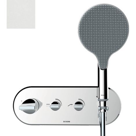 Partie externe mitigeur thermostatique mural bain douche blanc mat Apice - Bossini Z00521045