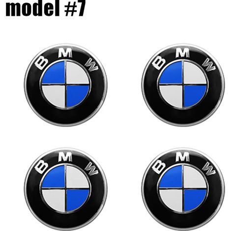 (Autocollant BMW - Modèle 7,56 mm) - Lot de 4 autocollants pour jantes de voiture, emblème et cache-moyeu, compatibles avec BMW E36, E39, E46, E60, E70, E87, E90, E92 et M4. (1/5)